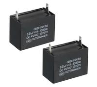 2/5/10 unidades CBB61 Condensador para ventilador de techo 1uF-12uF 450 V AC Inserto individual con 2 pines para condensadores Star Run for motor del ventilador del aire acondicionado (5 uds. 1,2 uF)