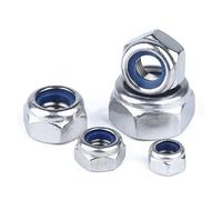 2/5/20/50pcs DIN985 M2 M2.5 M3 M4 M5 M6 M8 304 Nylon de acero inoxidable Nylon Auto-bloqueo Tuercas Tuercas Tuercas de Locknut Tuerca de bloqueo-M3-50pcs