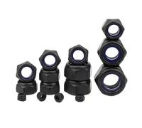2/5/25 Uds M2 M3 M4 M5 M6 M8 M10 M12 M16 304 tuerca de bloqueo de inserción de nailon hexagonal negra de acero inoxidable(Black Carbon Steel,M2(25pcs))