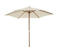 2,5 m de jardín de Madera Parasol Sun Shade Outdoor Canopy Beige Patio Paraguas