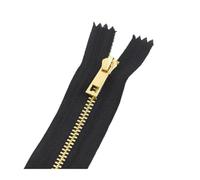 2/5 piezas 3# cremallera de metal 15/20/25/30cm extremo cerrado ropa bolsillo decoración cierres para kit de reparación de costura (negro, 15 cm, 3#-2 unidades)