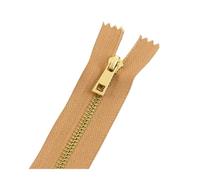 2/5 piezas 3# cremallera de metal 15/20/25/30cm extremo cerrado ropa bolsillo decoración cierres para kit de reparación de costura(Khaki,20 cm, 3#-2 unidades)