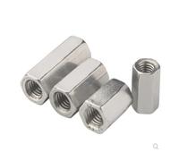 2-5 piezas M4-M6 304 Separador hexagonal de acero inoxidable Tuerca de acoplamiento de varilla larga Resistencia Tuerca hexagonal insertada(Length 20mm,M4 5PCS)