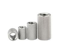 2/5 piezas Tuercas de acoplamiento moleteadas redondas M3 M4 M5 M6 M8 M10- M16 de acero inoxidable con extensión larga for apriete manual(D16xM10x10 5pcs)