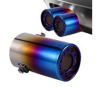 2.5 pulgadas Extrema Exhaust, Acero inoxidable Exhaust Tip Tailpipe Muffler Tip, Rustproof Straight Modification Supplies Flue Tail Throat for Automobile & Trucks, High-Quality Performance Exhaust