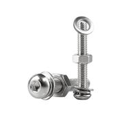 2-50 piezas M2/M2.5/M3/M4/M5/M6/M8/M10/M12 acero inoxidable 304 conjuntos de pernos con cabeza redonda y casquillo hexagonal, M6x10mm