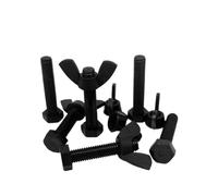 2~50 piezas M3 M4 M5 M6 M8 M10 M12 Juego de tuercas mariposa con tornillo hexagonal exterior de nailon negro Combinación de tuerca de mariposa y tornillo hexagonal exterior(M12x40mm-5pcs)