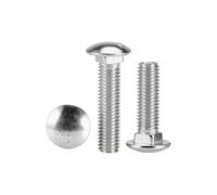 2-50 Uds 304 Acero inoxidable M3 M4 M5 M6 M8 M10 M12 tornillo de cuello cuadrado de cabeza redonda GB/T12 longitud del perno de carro 8-100mm(M8 x 30mm-10pcs)