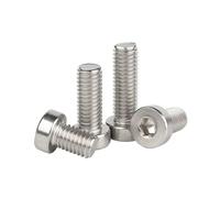 2-50 Uds M3 M4 M5 M6 M8 M10 acero inoxidable y acero con conector hexagonal negro fino corto tornillo de cabeza baja(12mm,M6 (5pcs))