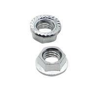 2-50 Uds M3 M4 M5 M6 M8 M10 M12 M14 M16 Tuerca Con Reborde Hexagonal Acero Al Carbono Chapado En Zinc DIN6923(M6 10pcs)