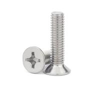 2/50 Uds UNC/UNF 2 3 4 6 8#10#12# 5/32-32 1/4-20 5/16-18 3/8-16 Tornillo De Cabeza Avellanada Plana Cruzada Acero Inoxidable(3l8,10pcs 1l4-20)