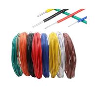 2-50m 1007 cable de núcleo único LED 26 24 22 20 18 16 14 AWG sólido PVC alimentación aislante cobre estañado(; black; 20 meters; 26AWG)