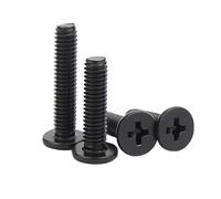 2/50pcs CM M1.6 M2 M2.5 M3 M4 M5 M6 M8 Black 304 Stainless Steel Cross Super Low Flat Wafer Ultra Thin Head Bolt Screw(8mm,50pcs M2.5)