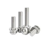 2-50pcs M2/M2.5/M3/M4/M5/M6/M8 Tornillos de máquina con cabeza de botón de hexagonal hueco en acero al carbonio con arandelas, M5x10mm