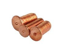 2/50ps M3 M4 M5 M6 M8 M10 Juego de tornillos de soldadura chapados en cobre de acero al carbono(25mm,10pcs M5)