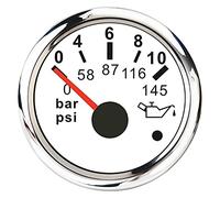 2 "52mm Auto Boost Gaost Bar PSI Agua Temp Óleo TEMP TEMP OIL PRENSA PRENSA COMBUSTIBLE MEGURO DE COMBUSTIBLE VOLTAJE VOLTOTETER TACTÓMETRO 12V HORA METER(Oil Press ws 0-10)