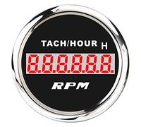 2 "52mm Auto Boost Gaost Bar PSI Agua Temp Óleo TEMP TEMP OIL PRENSA PRENSA COMBUSTIBLE MEGURO DE COMBUSTIBLE VOLTAJE VOLTOTETER TACTÓMETRO 12V HORA METER(Tachometer BS)