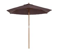 2.5m de jardín de Madera Parasol Sun Shade Coffee Outdoor Coffee Fácil de Limpiar y Mantener un Paraguas de Patio