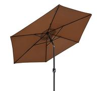 2.5M Garden Umbrella with Crank and Tilt Function, Outdoor Patio Beach Sun Shade UV Protection 40+,6 Ribs, 160G Polyester Cloth,for Sun, Beach, Courtyard, Coffee Bar