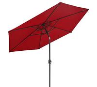 2.5M Garden Umbrella with Crank and Tilt Function, Outdoor Patio Beach Sun Shade UV Protection 40+,6 Ribs, 160G Polyester Cloth,for Sun, Beach, Courtyard, Coffee Bar