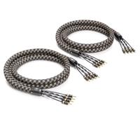2,5m Viablue SC-6 Air Silver Bi-Amping T8 Banana Cable De Altavoz 1 Par