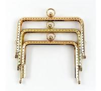 2/5Pcs 11/12/13cm Embossed Metal Bag Handles Square Purse Frame Kiss Clasp Wallet Brackets DIY Handmade Accessories(LightGold,11cm-5Pcs)