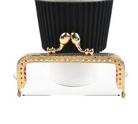 2/5Pcs 8.5-20cm Metal Gold Embossed Bag Handle Purse Frame Kiss Clasp For Women's Handbag Wallet DIY Handmade Bags Accessories(LightGold-A-10.5cm,5Pcs)