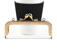 2/5Pcs 8.5-20cm Metal Gold Embossed Bag Handle Purse Frame Kiss Clasp For Women's Handbag Wallet DIY Handmade Bags Accessories(LightGold-B-12.5cm,5Pcs)