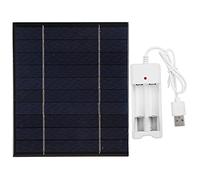 2.5W 5V Portable Solar Panel, Solar Battery Charger with USB Port and AA AAA Charging Compartment, Monocrystalline Silicon Solar Cell for Outdoor Camping Hiking Emergency Power