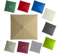 2.5x2.5m 3x3m Toldo De Recambio Para Sombrilla Cuadrada, 8 Varillas Tela De Recambio para Parasol Patio Piscina Jardín Mercado(Khaki,2.5x2.5m/8x8ft)