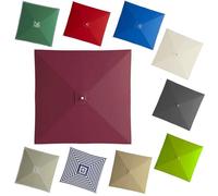 2.5x2.5m 3x3m Toldo De Recambio Para Sombrilla Cuadrada, 8 Varillas Tela De Recambio para Parasol Patio Piscina Jardín Mercado(Burgundy,3x3m/9.8x9.8ft)