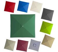 2.5x2.5m 3x3m Toldo De Recambio Para Sombrilla Cuadrada, 8 Varillas Tela De Recambio para Parasol Patio Piscina Jardín Mercado(Dark green,3x3m/9.8x9.8ft)
