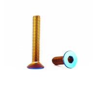 2/6/10 Uds DIN7991 304 Acero Inoxidable Con Tornillo De Cabeza Avellanada Hexagonal Plana Azul Chapado En Titanio(25mm,M8 2PCS)