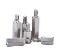 2/6/10pc M5 8mm Macho-hembra 303 Columna Hexagonal De Acero Inoxidable Soporte Espaciador Tornillos Tuerca Pilar Stud(M5X25mm 8mm-6pcs)