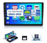 【 2 + 64 G】 Radio de coche de 9 pulgadas 2 DIN para Fiat Panda 2003 - 2012 con Carplay Android Auto inalámbrico Mirror Link, Android 13 Radio con pantalla HiFi Bluetooth RDS/FM + cámara trasera AHD +