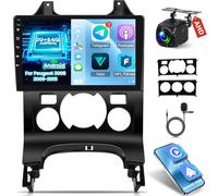 2+64G Autoradio per Peugeot 3008 2009-2015 - Carplay inalámbrico e Android Auto - Stereo Auto Android da 9 pollici con WiFi GPS EQ FM RDS + Cámara de visión Trasera AHD&Mic
