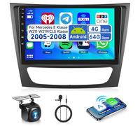 2+64G Podofo 9" Android 13 Radio Coche para Mercedes Benz Clase E W211 W219 /CLS Clase 2005-2008,Carplay Wireless Android Auto Bluetooth,GPS/WiFi,FM/RDS con cámara Trasera AHD/Canbus