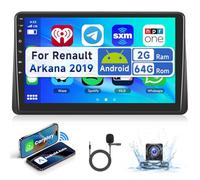 【2+64G】 Podofo Radio Coche 10'' para Renault Duster Arkana 2019 Inalámbrica Carplay Android Auto, Android 13 Radio 2 DIN con Bluetooth WiFi GPS HiFi RDS/FM + Cámara de Marcha Atrás AHD/DVR/Canbus