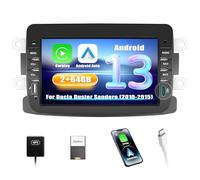 [2+64G] SIXWIN Android 13 Radio Coche para Renault Dacia Duster Sandero Logan Dokker con CarPlay&Android Auto&Mirror Link,7 Pulgadas Pantalla Táctil con Bluetooth/WiFi/GPS/FM/RDS/USB/Type-C