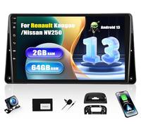 [2+64G] SIXWIN Android 13 Radio Coche para Renault Kangoo 2013-2020/Nissan NV250 2013-2021 con CarPlay&Android Auto,9 Pulgadas Pantalla Táctil con Bluetooth/WiFi/GPS/FM/RDS/USB con Cámara Trasera