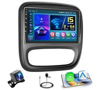 2+64GB Hikity Android 15 Radio Coche para Opel Vivaro B/Renault Trafic/FIAT Talento/Nissan NV300 con Inalámbrica CarPlay Android Auto 9 Pulgadas Pantalla Táctil Radio con GPS RDS SWC Cámara Trasera
