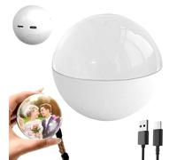 2.7 Inch Memory Orb Ball, WiFi Personalized Crystal Ball Video Player Memory Sphere Upload Videos & Photos Light-Up Memory Sphere (White,Wi-Fi Version)