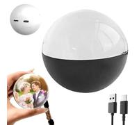 2.7 Inch Memory Orb Ball, WiFi Personalized Crystal Ball Video Player Memory Sphere Upload Videos & Photos Light-Up Memory Sphere (Black,Data Cable Version)