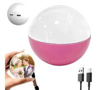 2.7 Inch Memory Orb Ball, WiFi Personalized Crystal Ball Video Player Memory Sphere Upload Videos & Photos Light-Up Memory Sphere (Pink,Data Cable Version)