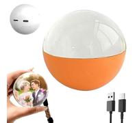 2.7 Inch Memory Orb Ball, WiFi Personalized Crystal Ball Video Player Memory Sphere Upload Videos & Photos Light-Up Memory Sphere (Orange,Data Cable Version)
