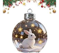 2.75in Wildlife Wonders Collection Glass Ornament,Elegant Glass Animal Ball Christmas Ornament Set,Handcrafted Luxury Winter Animal Christmas Decoration for Tree & Tabletop Décor Gifts (White Pink)