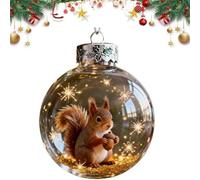 2.75in Wildlife Wonders Collection Glass Ornament,Elegant Glass Animal Ball Christmas Ornament Set,Handcrafted Luxury Winter Animal Christmas Decoration for Tree & Tabletop Décor Gifts (Light Brown)