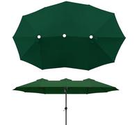 Ø2.7m Funda De Repuesto para Sombrilla Tres Cabezas, 12 Costillas Cubierta De Toldo De Repuesto Ventilación Superior, Parasol De Poliéster Protección UV, Gran Zona De Sombra(Green)
