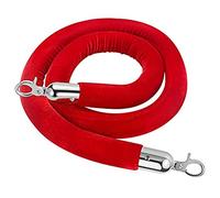 2.8 Cm Thick Velvet Crowd Control Rope Barrier,Hotels/Theaters VIP Stanchion Rope, with Metal Hooks, for Opening Ceremony(Red,2m/6.6ft/79inch)