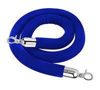2.8 Cm Thick Velvet Crowd Control Rope Barrier,Hotels/Theaters VIP Stanchion Rope, with Metal Hooks, for Opening Ceremony(Blue,1.7m/5.6ft/67inch)